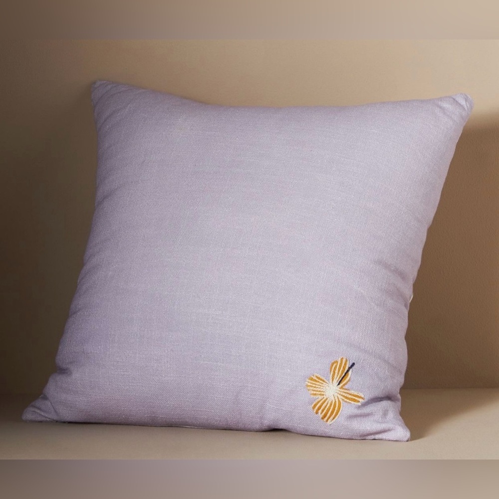 Anthropologie Connell French Bulldog Embroidered Pillow. - Picture 2 of 4